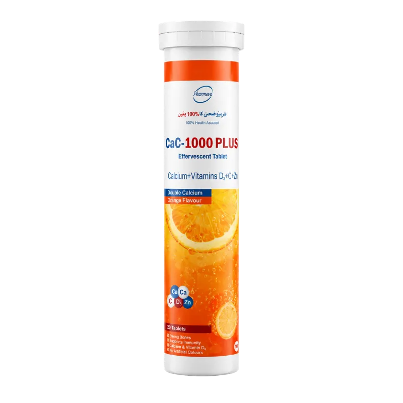 Cac-1000 Plus 20 Effervescent Orange Flavor Tablets