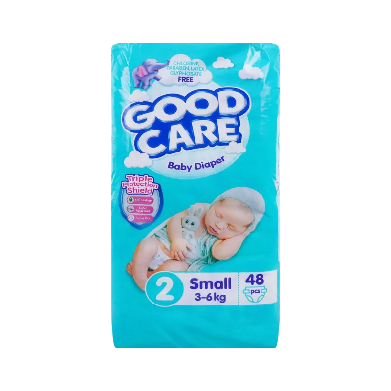 Good Care Baby Diaper, 2, Small, 3-6kg, 48-Pack