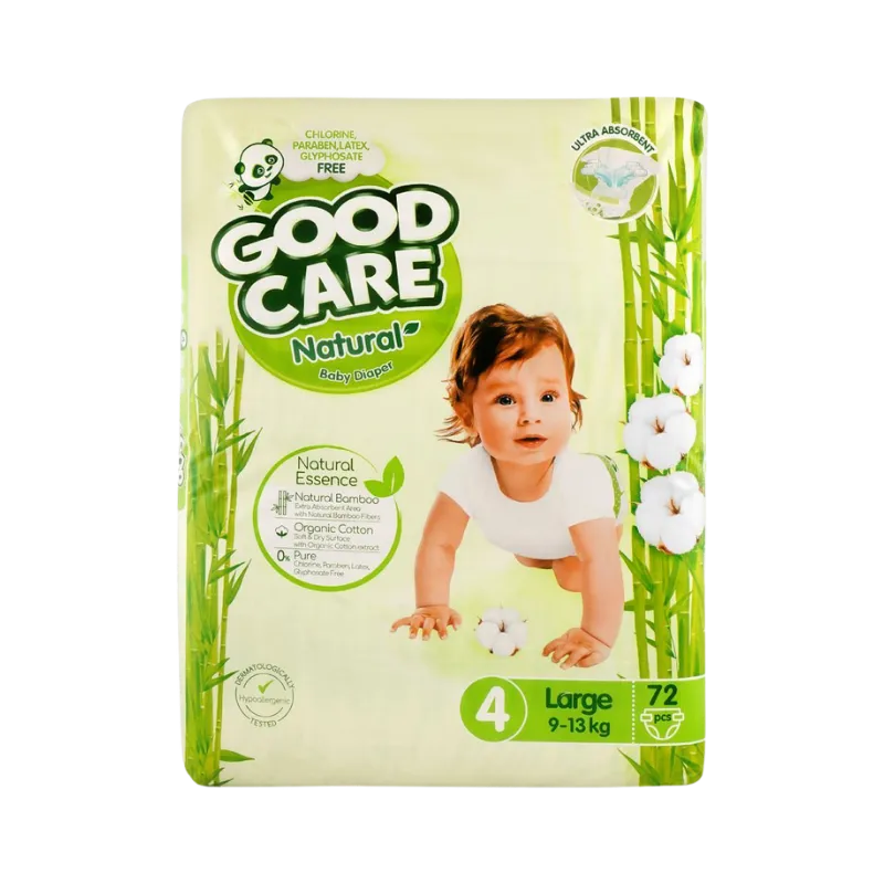 Good Care Natural Baby Diaper, 4, Large, 9-13kg