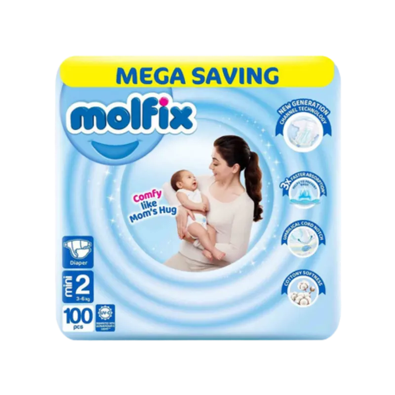 Molfix Diaper Mini Mega Pack Size 2 100 Pcs
