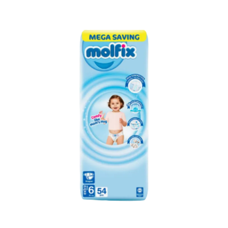 Molfix Diaper Mega Pack Extra Large Size 6 (15kg+) 54 Pcs