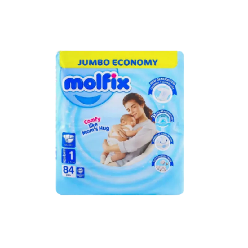 Molfix Diaper Newborn Jumbo Pack Size 1 (2–5kg) 84 Pcs